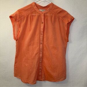 Banana Republic Heritage Women’s Orange Cotton  Short Sleeve Shirt Size: Medium